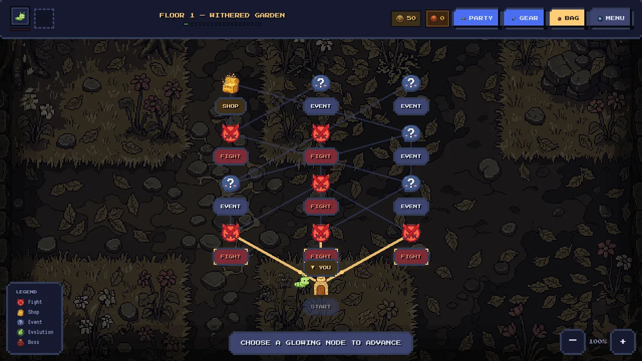 The branching map of a floor